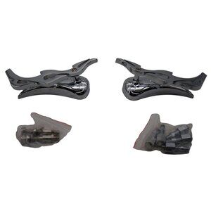 Tear Drop Flame Rearview Side S Motorcycle Cruiser+Bolts, Krator SF-003 Chrome